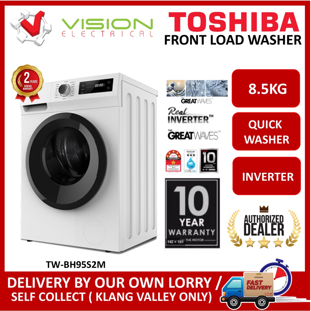[Free Delivery + Basic Setup Klang Valley] TOSHIBA 8.5kg Front Load