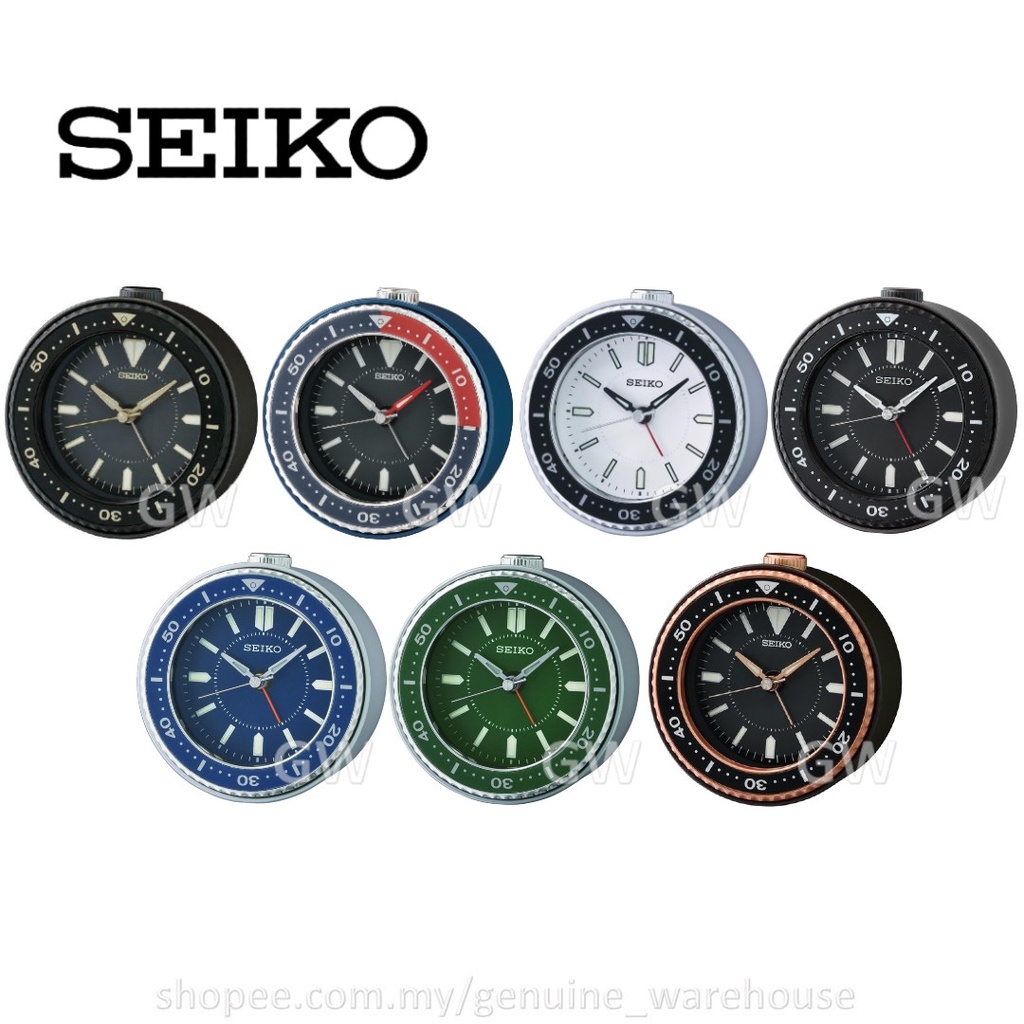 100% ORIGINAL SEIKO Quiet Sweep Lumibrite Beep Alarm Diver Clock Light  QHE184 [Jam Loceng] | Shopee Malaysia