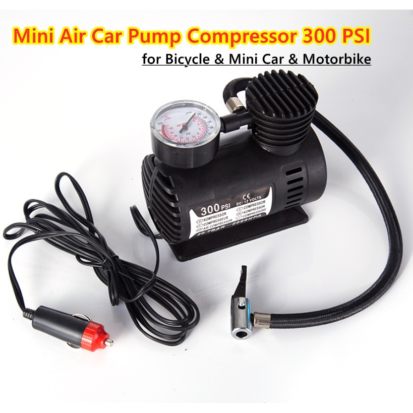 Car Mini Air Pump Compressor 300 PSI Tyre Inflator Bike ...