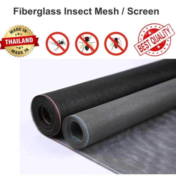 4Ft x 1Ft Fibre Mesh Fiberglass Netting Insect Screen Fiber Net Mosquito Mesh Black & Grey / Jaring Nyamuk