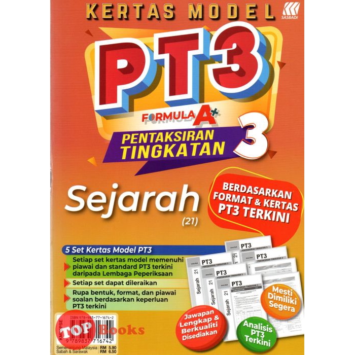 Topbooks Sasbadi Kertas Model Pt3 Formula A Sejarah Pentaksiran Tingkatan 3 Shopee Malaysia