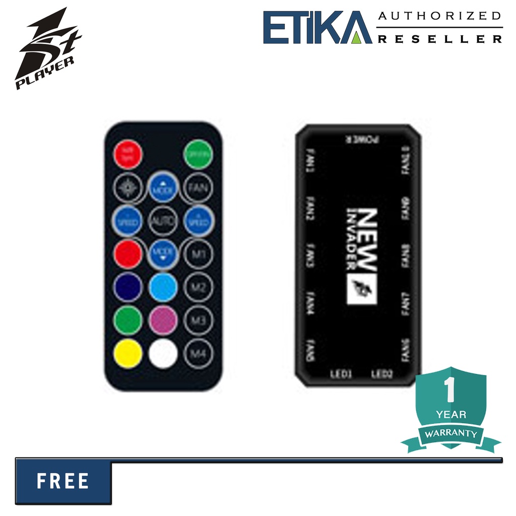 1st Player ARGB Fan Controller Motherboard Sync Hub & Remote Control (5