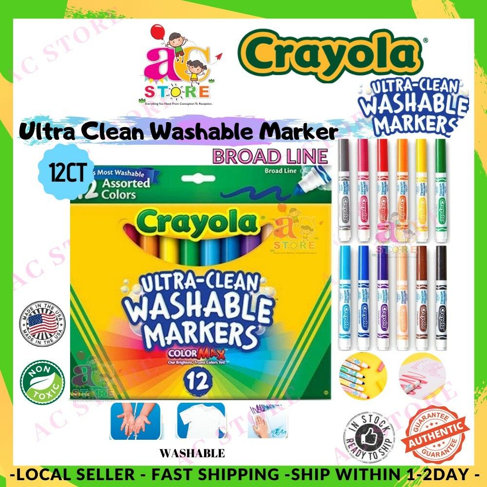 AC Original Crayola Ultra Clean Washable 12 ct Color Broad Line Marker