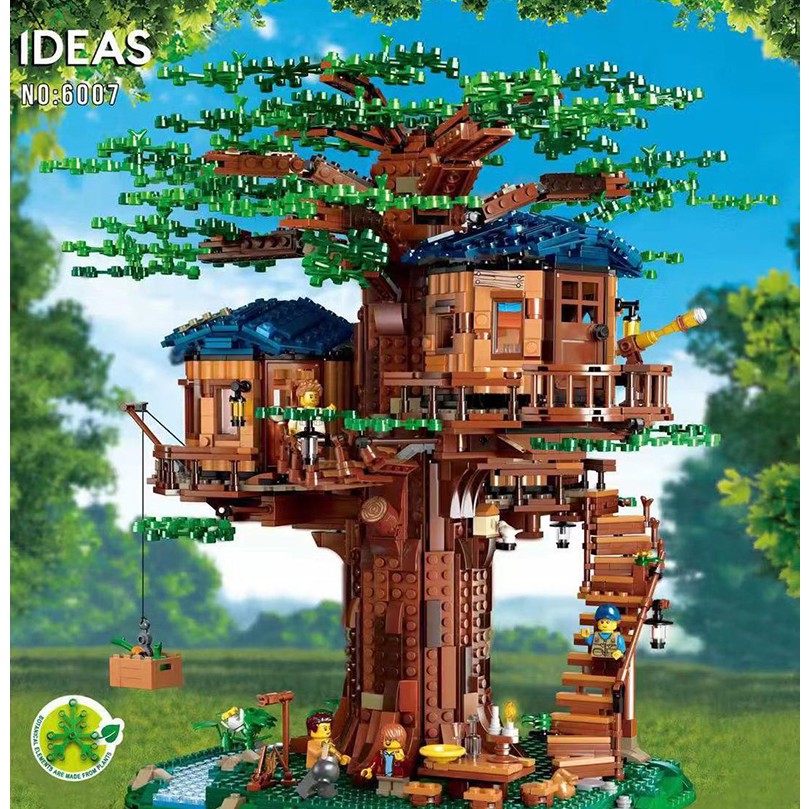 3036pcs Xs6007 Lego Idea Tree House 21318 2 Colors With Flowers