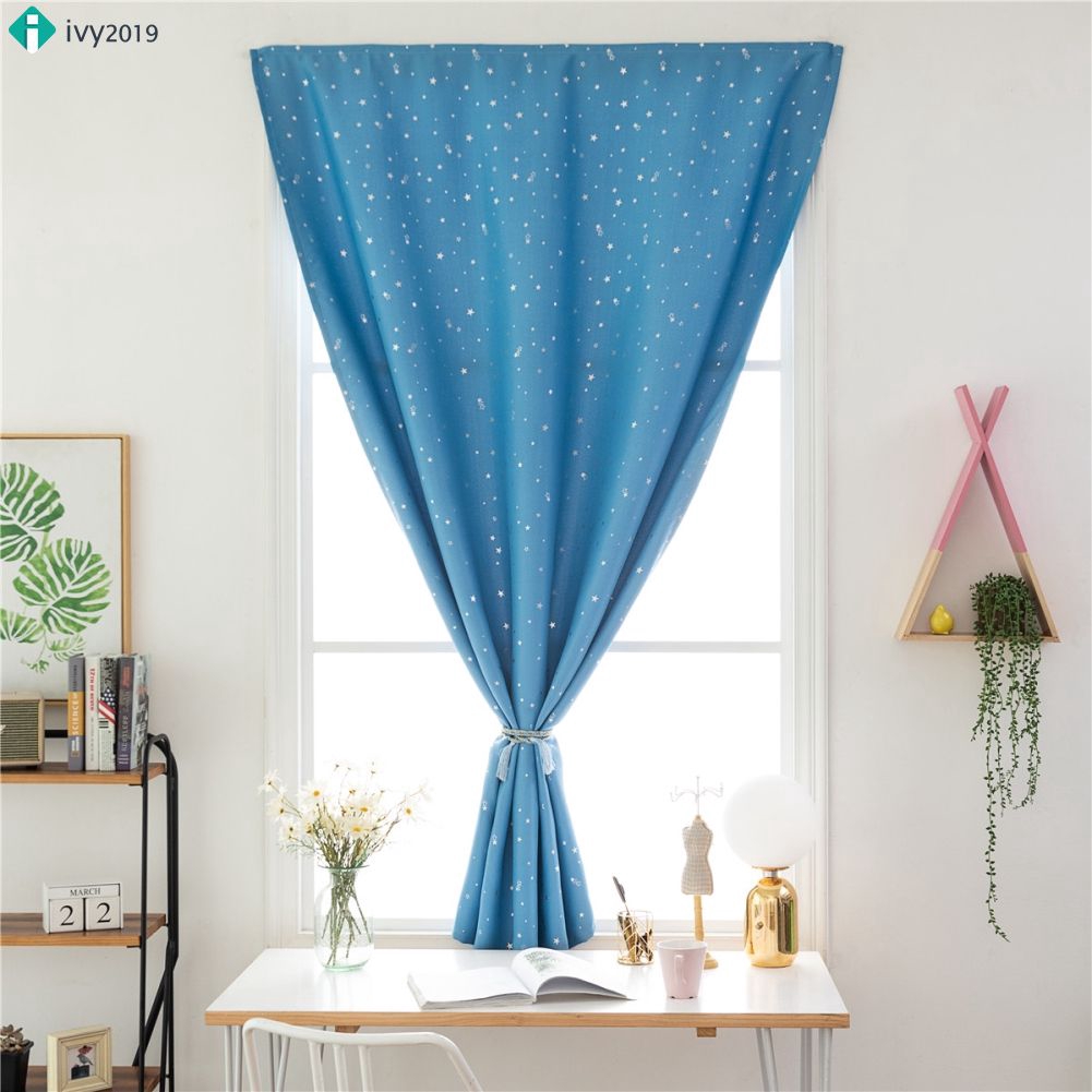 Home Hot Silver Stars Blue Free Double Face Velcro Blackout