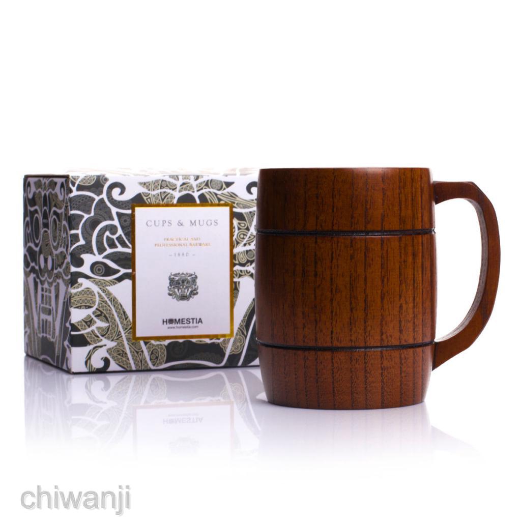 [ChiwanjifcMY] Wooden Tankard Beer Stein Mug Drink Cup Handcrafted Cups Barrel