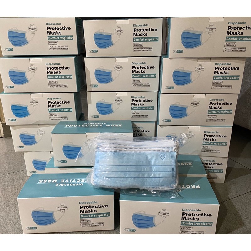 【Ready Stock】3 ply BFE <95% Disposable Face Mask With Box . Good Quality Mask. Comfortable Breathable