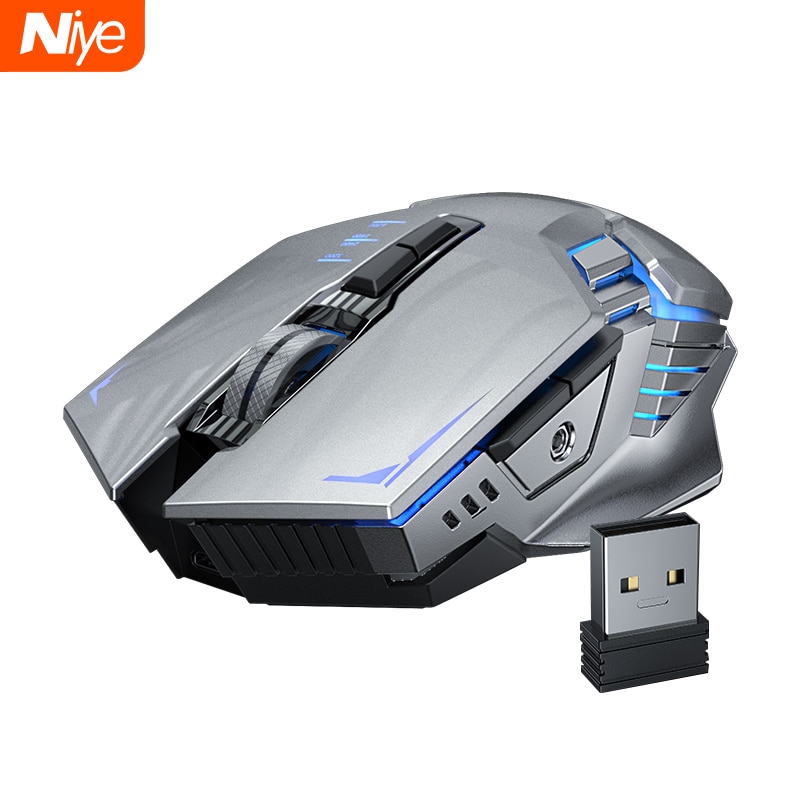 Wireless Mouse Gaming Dedicated 2.4G Rechargeable Mute Mechanical Mouse for Lenovo and Other Computers
