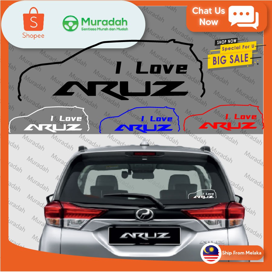 [Ready Stock]Perodua ARUZ ILOVE ARUZ Car Sticker [High 