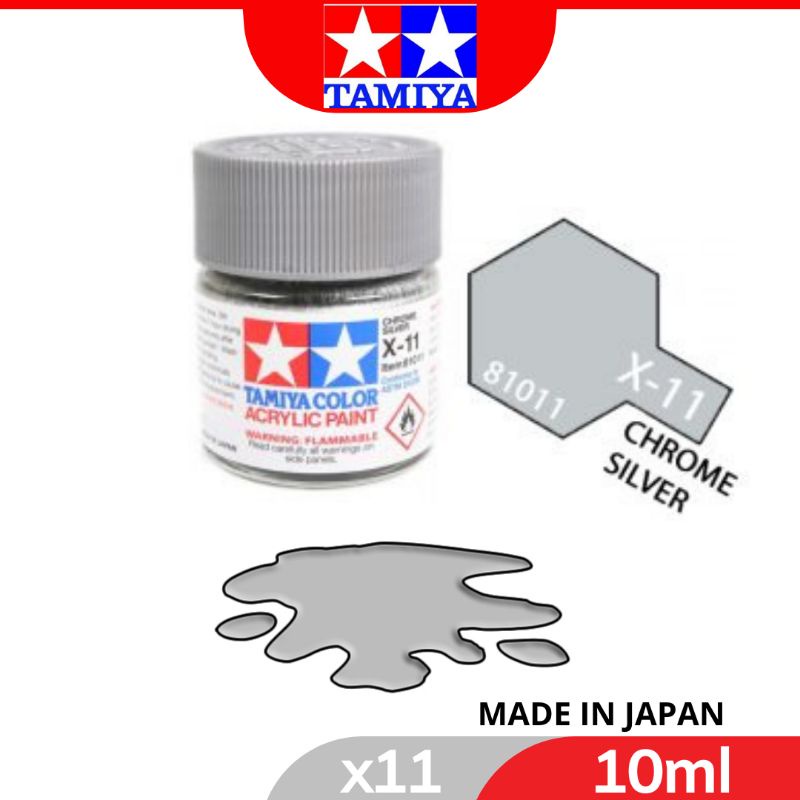 Tamiya Acrylic Paints Acrylic Mini X11 Chrome silver 10 ml Shopee Malaysia
