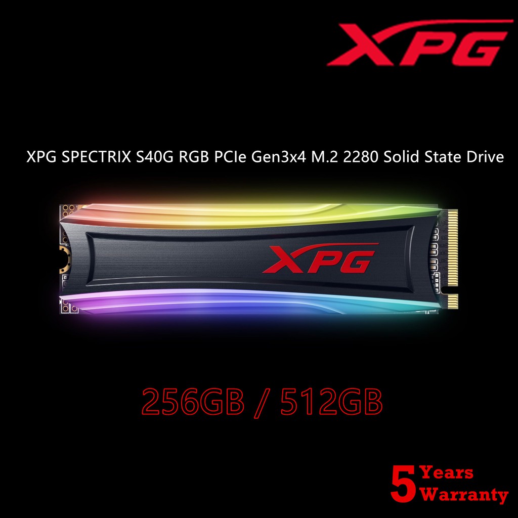 Adata Xpg Spectrix S40g Rgb 256gb 512gb 1tb Pcie Gen3x4 M 2 2280 Solid State Drive Ssd Shopee Malaysia