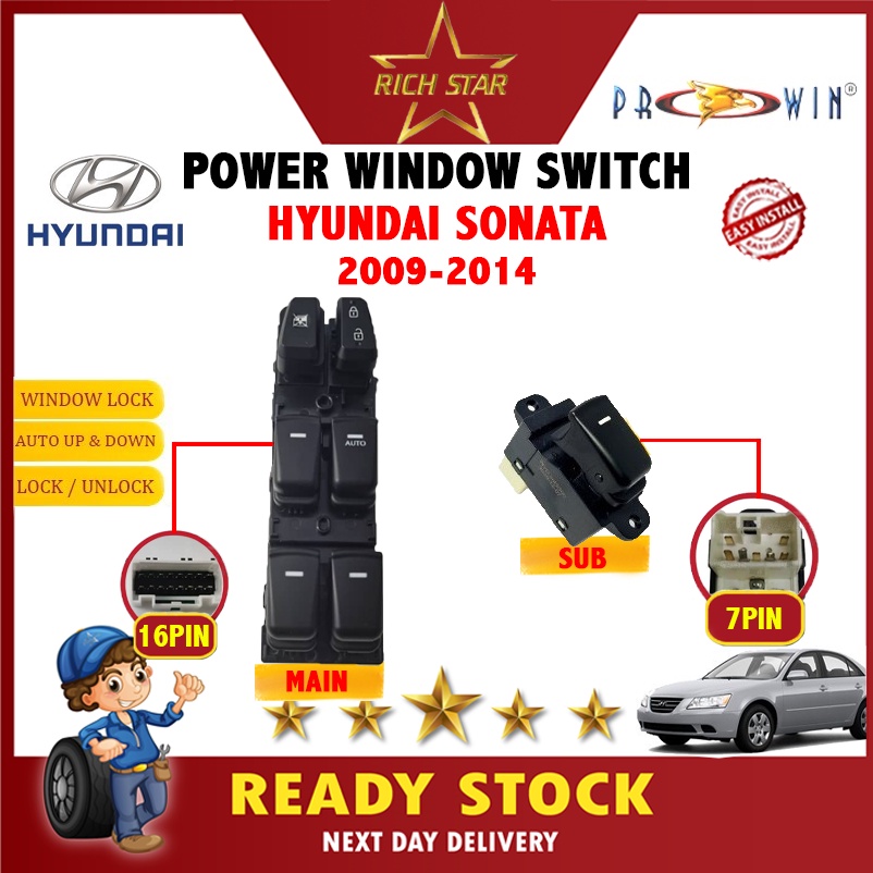 Hyundai Sonata/YF/i 45(2009 - 2014)Power Window Switch Main(DRIVE/MASTER)SUB(PENDUDUK/PASSENGER) 】