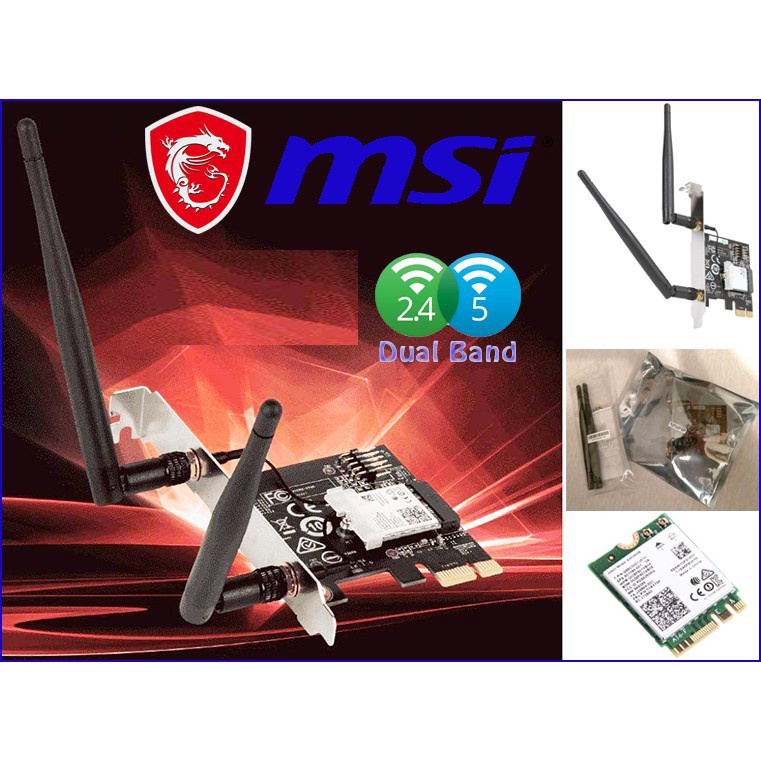 MSI MSB905C Dual Band 2.4g 5g 867Mbps PCIe Network Adapter Card With