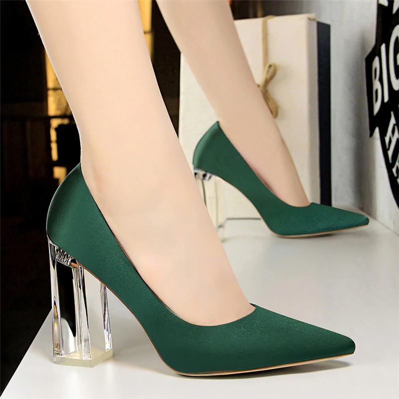 green satin shoes wedding