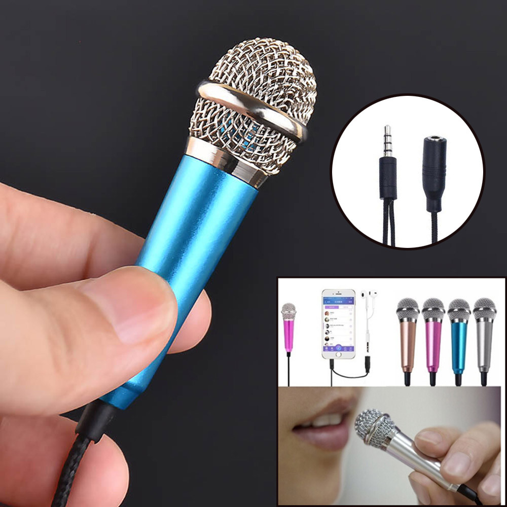 Mini 3.5mm Stereo Studio Mic Wired Mic For Mobile Phone PC Laptop Computer Handheld Condenser Karaoke Microphone