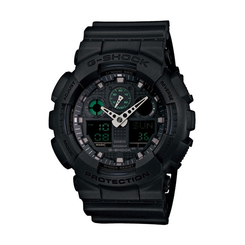 Casio G-Shock GA-100 Series Matte Black Resin Band Watch GA100MB-1A GA ...