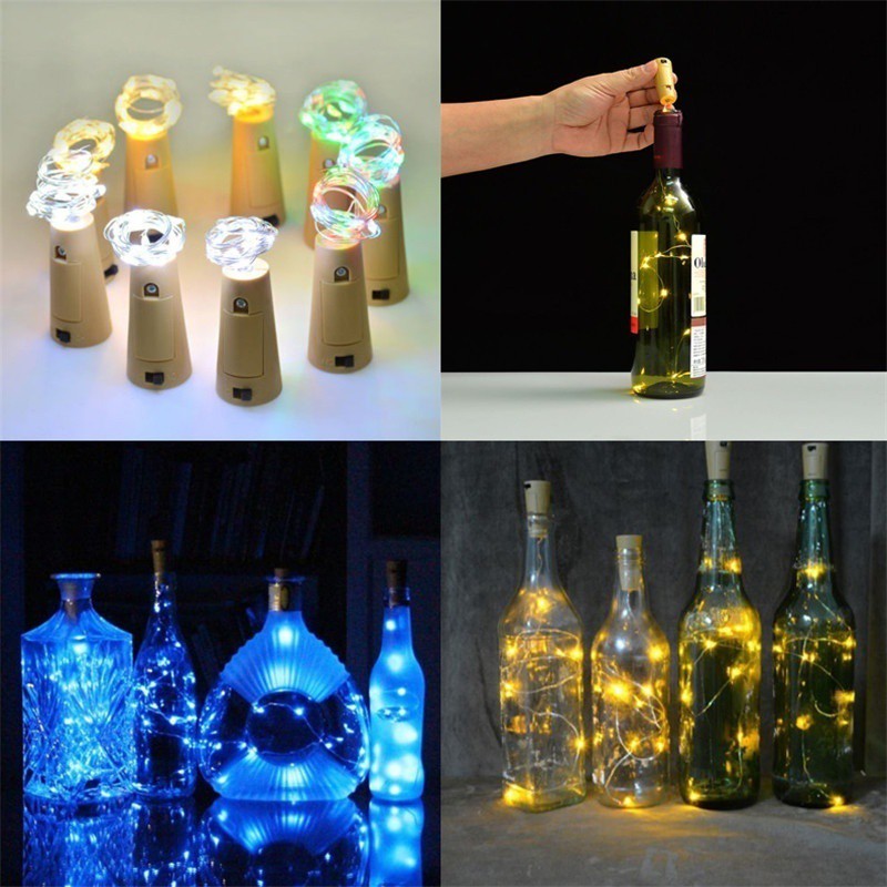 Cork Shape Copper Wine Bottle Light Battery Lamp Home Decoration