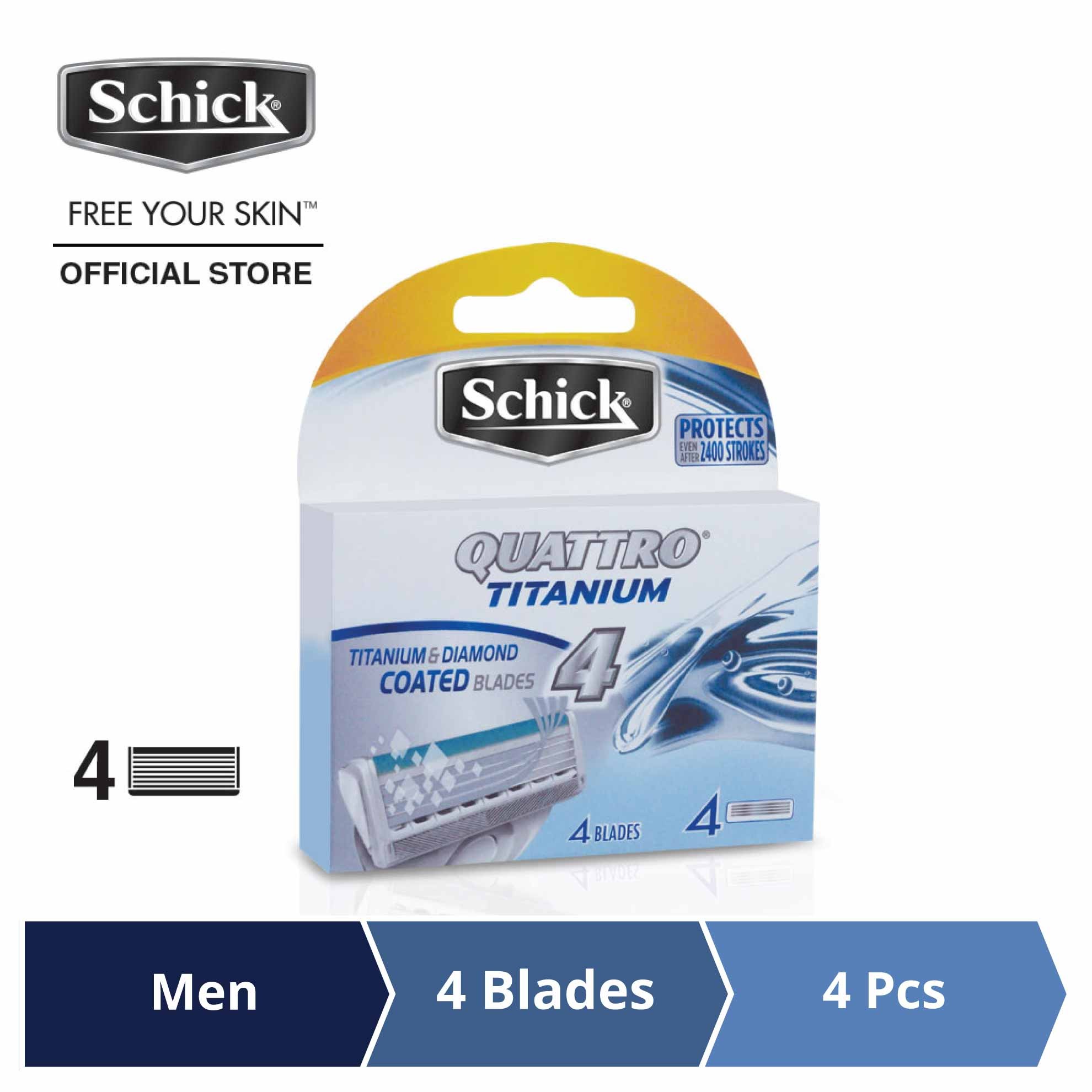 Schick Shaving Razor Refill 4 Pcs Quattro Titanium Men Razor Blade Shopee Malaysia