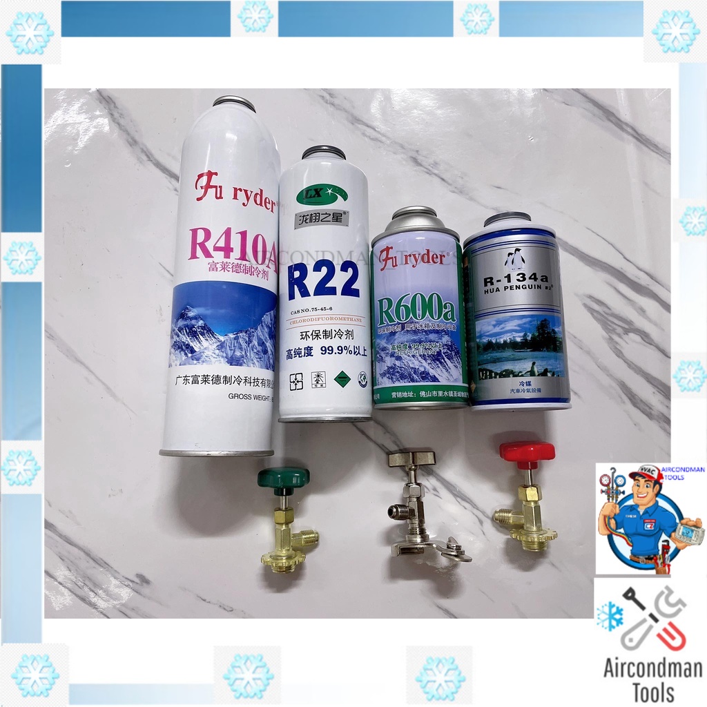 R22 R410 R32 R134 R600 bottle refill top up aircond compressor / condenser / refrigerant / air-conditioner small can tap