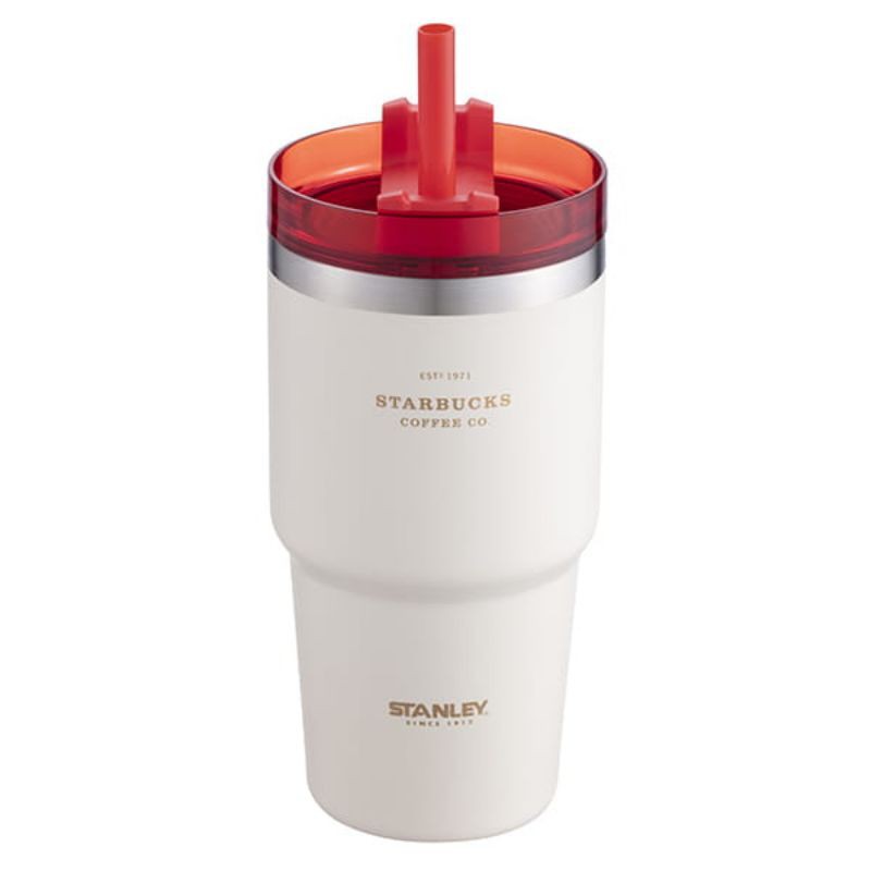 Starbucks X Stanley Limited Edition Holiday White & Red Stainless Steel