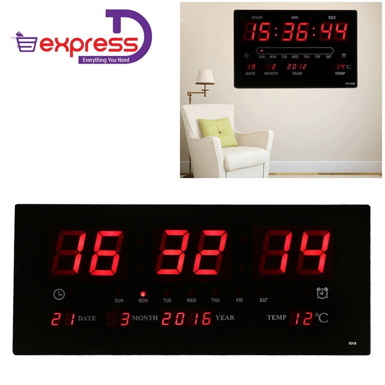 Large Digital LED Wall/Desk Time Calendar Alarm Clock Shopee Malaysia