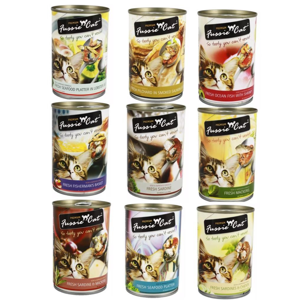 FUSSIE CAT 400G PREMIUM WET FOOD / CAT FOOD WILD CAUGHT TUNA SERIES & SEAFOOD SERIES Shopee