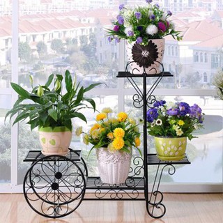  Rak  Pasu Bunga  Wrought Iron Flower Shelf Stand Flower Rack 