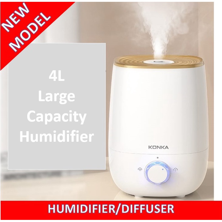 KONKA Electric Humidifier Aromatherapy Diffuser Humidifier Quiet Mist Maker Ultrasonic 4L Aromatherapy Humidifier