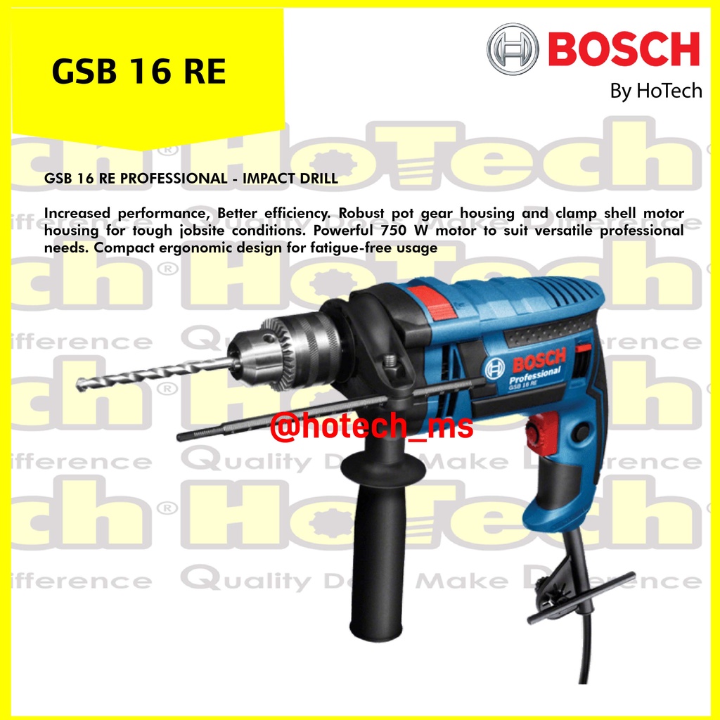 Bosch Gsb 16 RE Concrete Wall Drill Machine Shopee Malaysia