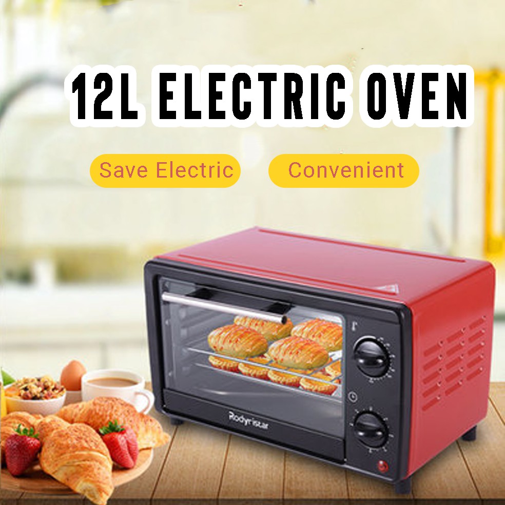 Ready Stock 12L Electric Oven with Baking Pan & Rack Ketuhar Elektrik Microwave Oven