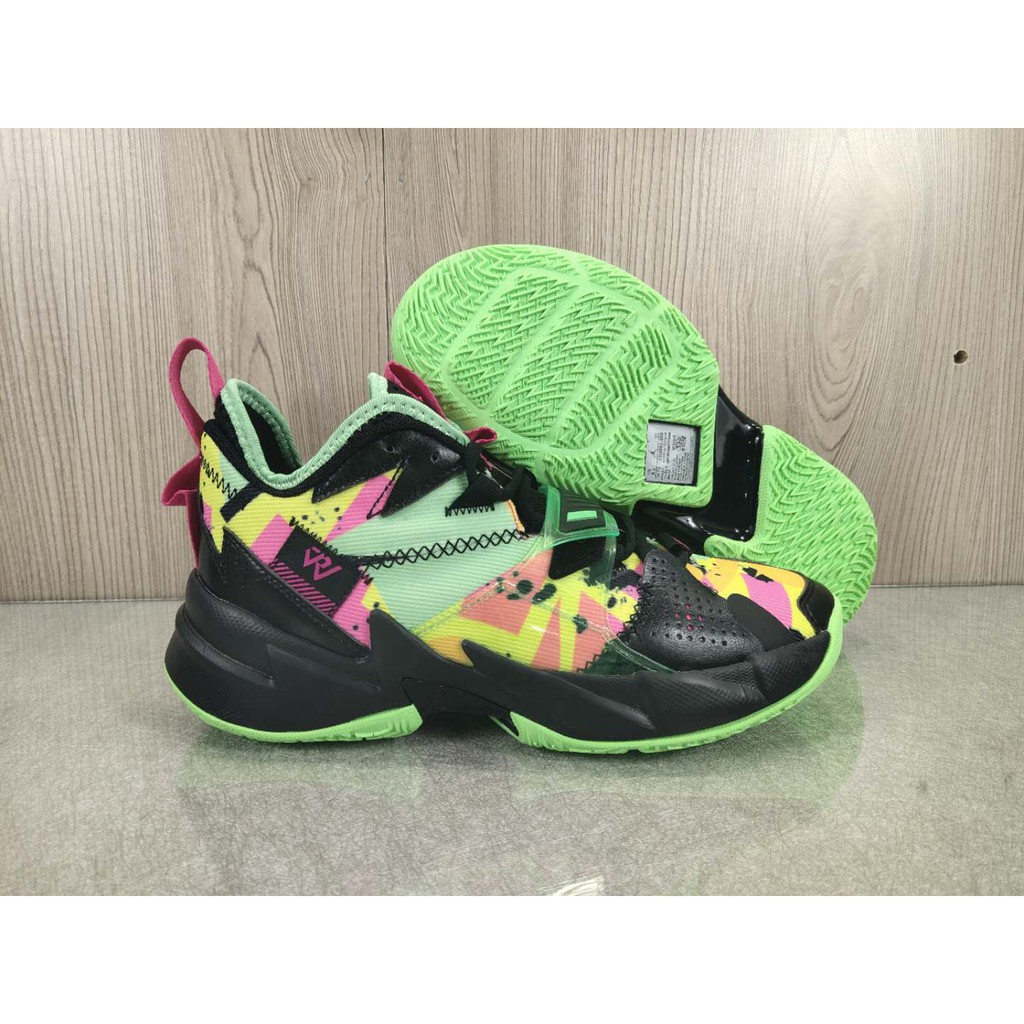 pink and green basketball shoes