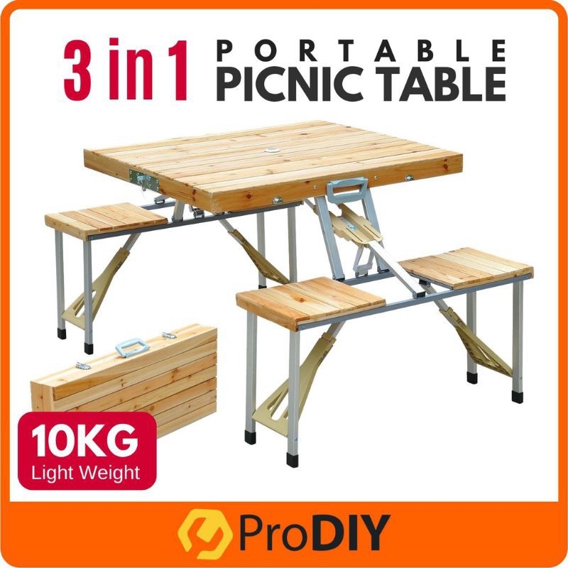 Meja Kayu Lipat Meja Boleh Lipat Meja Kayu Set Meja Dan Kerusi Meja Makan Meja Picnic Meja Luar Rumah Meja Bbq Shopee Malaysia