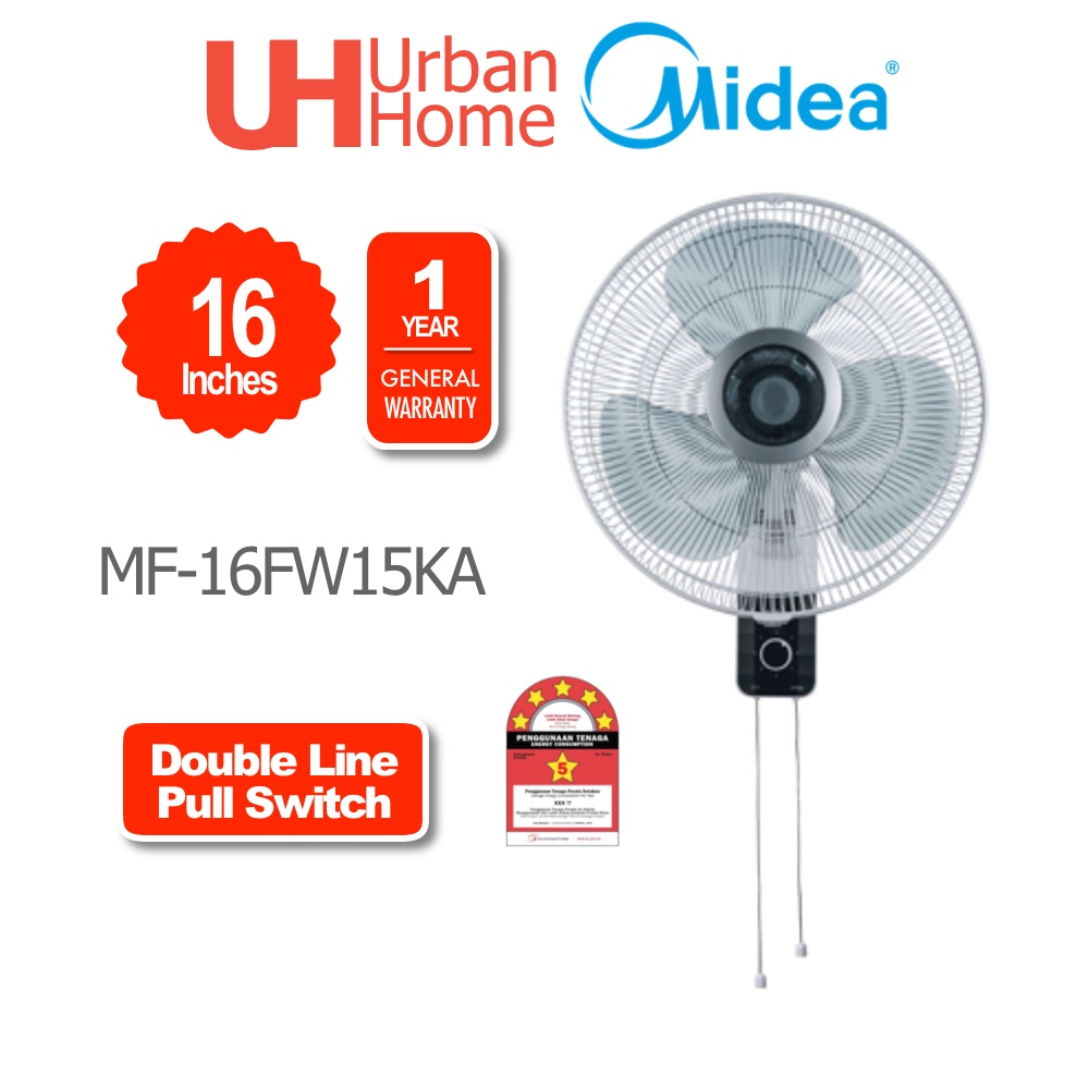 Midea 3 Speed Wall Fan 16 Mf 16fw15ka Mf16fw15ka Shopee Malaysia