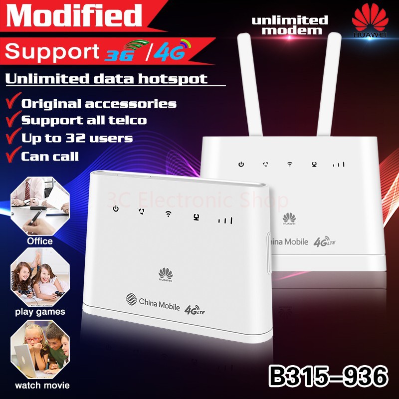 Ready Stock Modified Unlimited Huawei B310 852 B315 936 Household Portable Hotspot Huanwei Modem Modified Shopee Malaysia