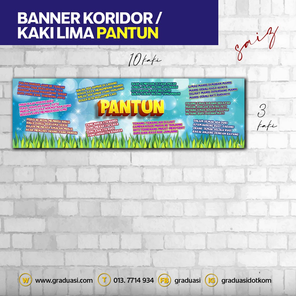 Banner Koridor Dinding Sekolah Kelas Ceria 3 X 10 Kaki Pantu Pantun Melayu Bnrb Shopee Malaysia