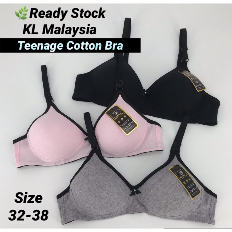 32-38 Teenage Cotton Full Cup Bra Non-Wire Thin Sponge @ Small Cutting @ Ready Stock KL Malaysa 无钢圈内衣