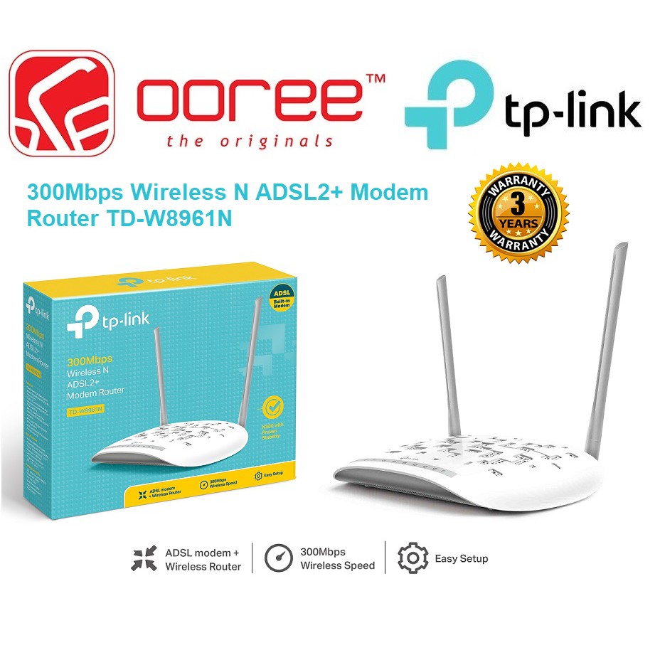Tp Link Td W61n Oem Retail Pack 300mbps Wireless N Adsl2 Modem Router With Proven Stability And Powerful Antennas Shopee Malaysia