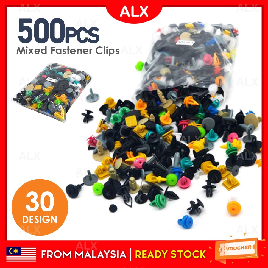 ALX 500 Pcs 30 Design Mixed Auto Car Fastener Clip Bumper Fender