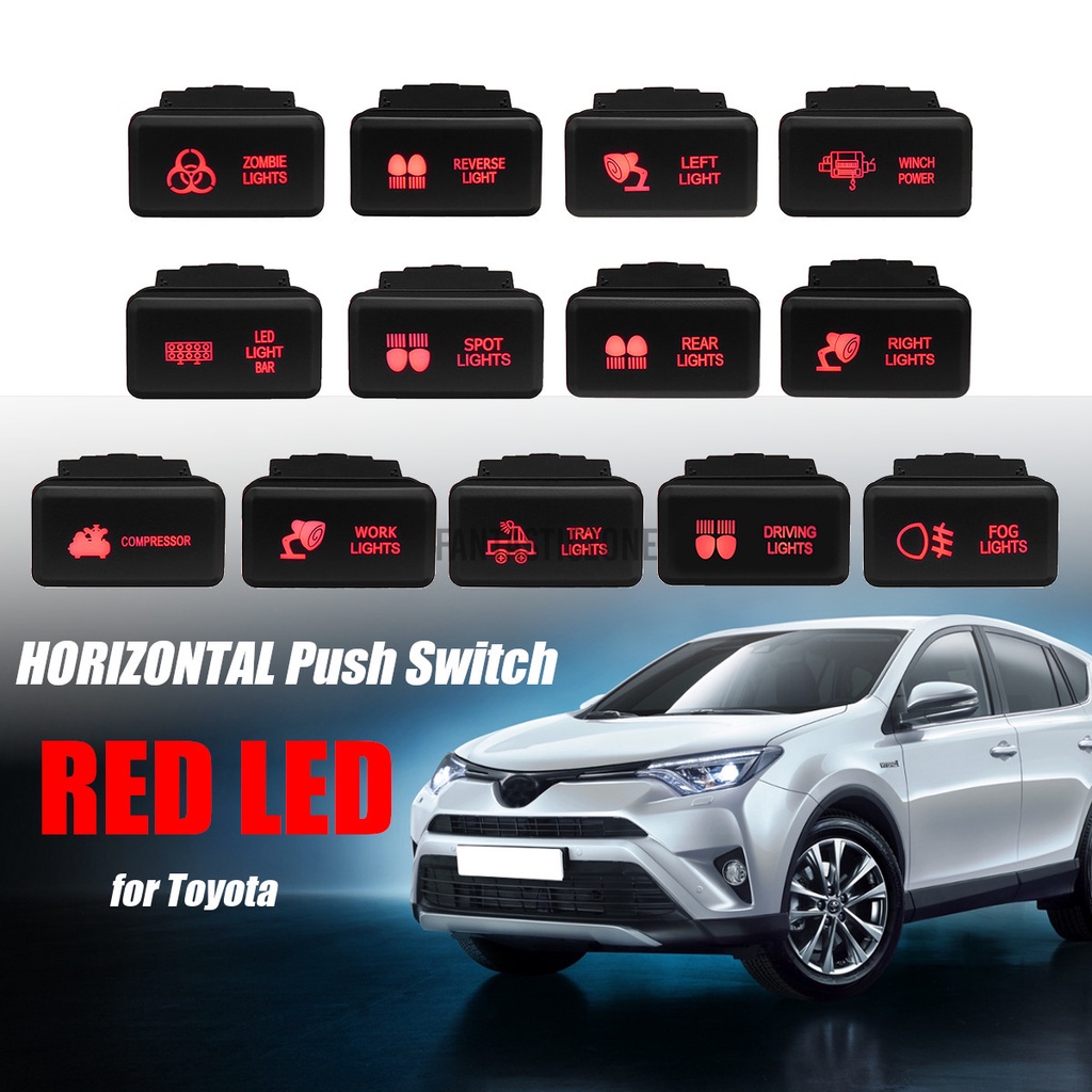 Push Switch LED LIGHT BAR 807NG Fits Toyota Hilux, Kluger, FJ Cruiser, Prado 120, HiAce, Landcruiser Etc. Dual LED In Light Green - AIR ON BOARD (AOB - Foto 2