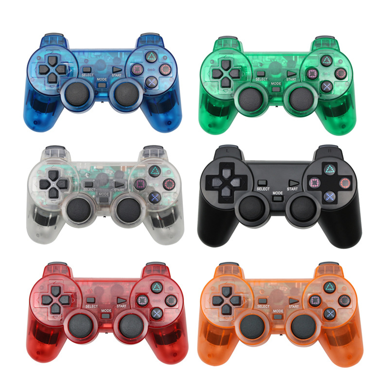 PS2 Colorful Transparent Wireless Controller Bare 2 4G 