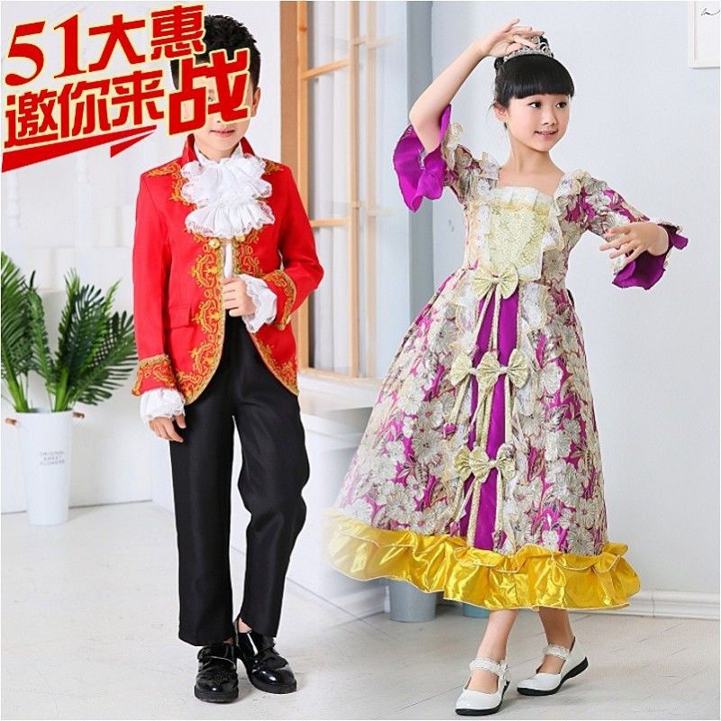 Ready Stock 荷兰舞蹈裙欧洲王子礼服英国贵族服装欧式儿童话剧王子服 Shopee Malaysia