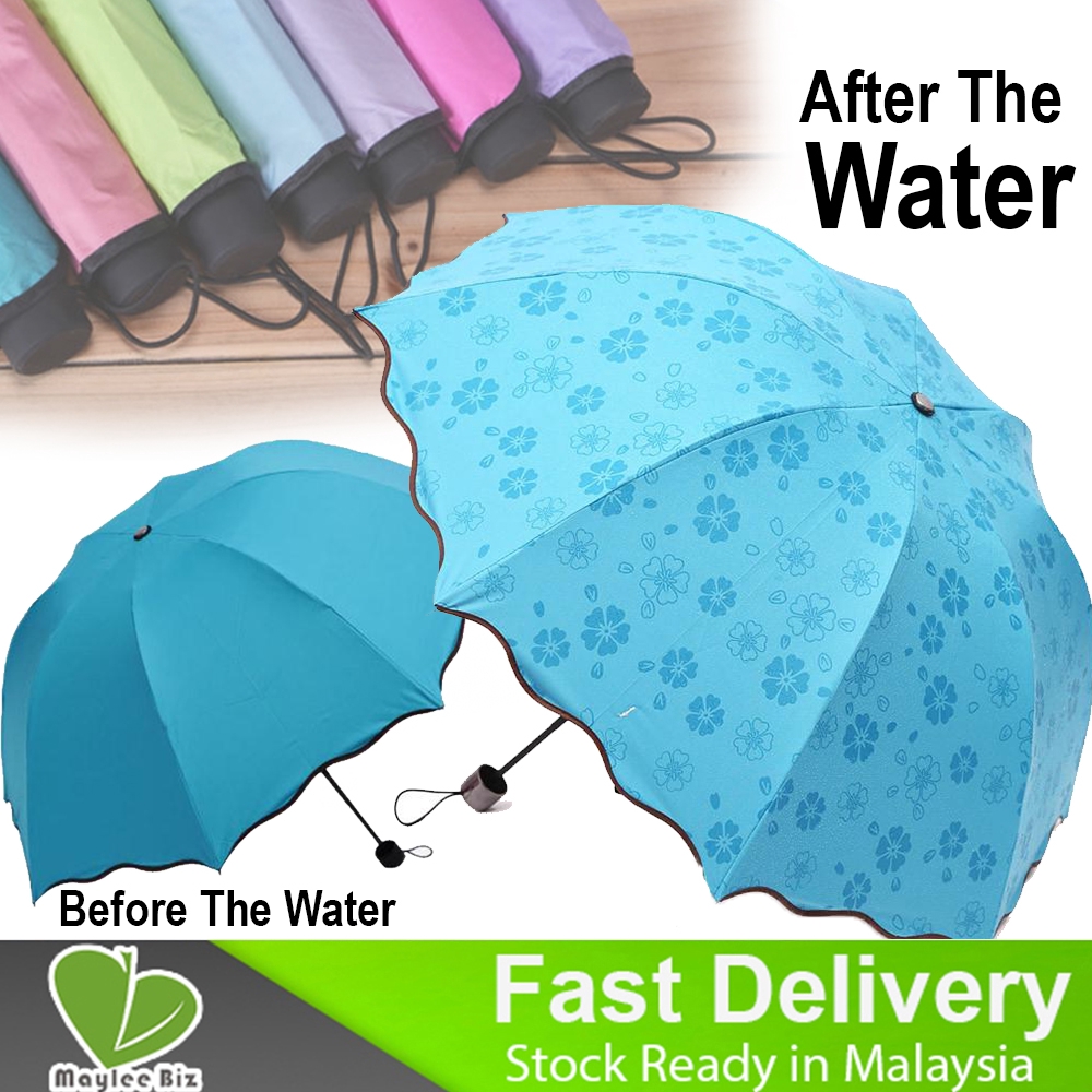 Magic Flower Blossom Foldable Umbrella Women Girls Fashion Assorted Pastel Color Anti UV Windproof Travel Beach