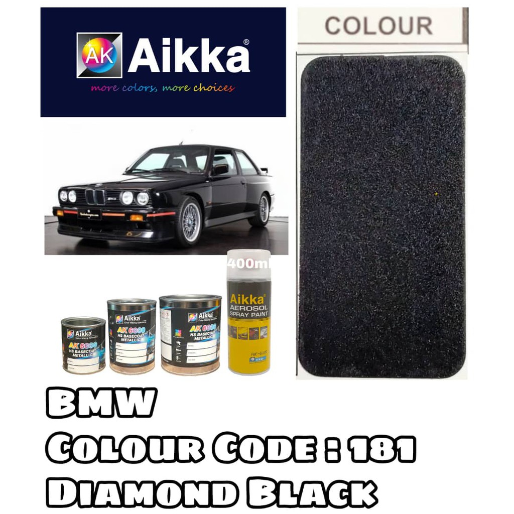 AIKKA BMW 181 DIAMOND BLACK / Automotive Paint Basecoat/ Car & Motor ...
