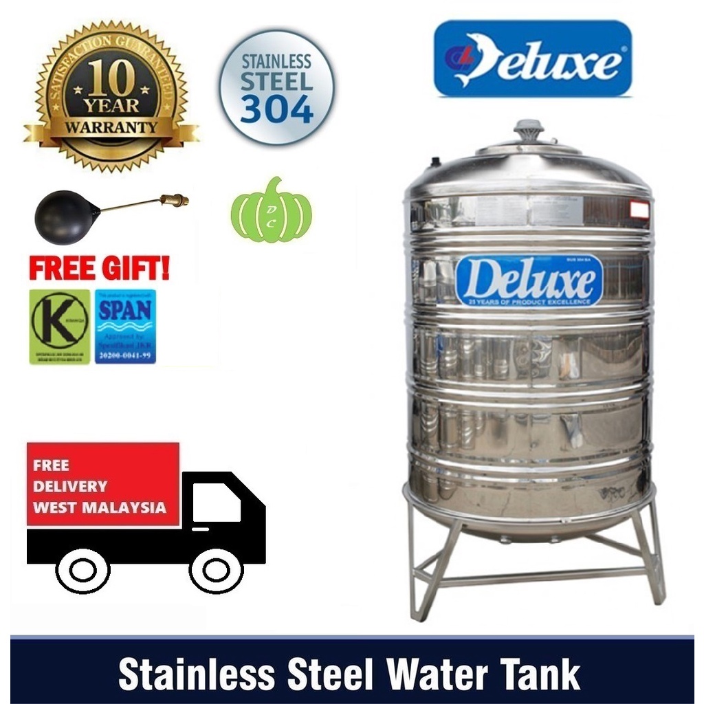 Deluxe 304 Stainless Steel Water Tank With Stand Round Bottom(250 