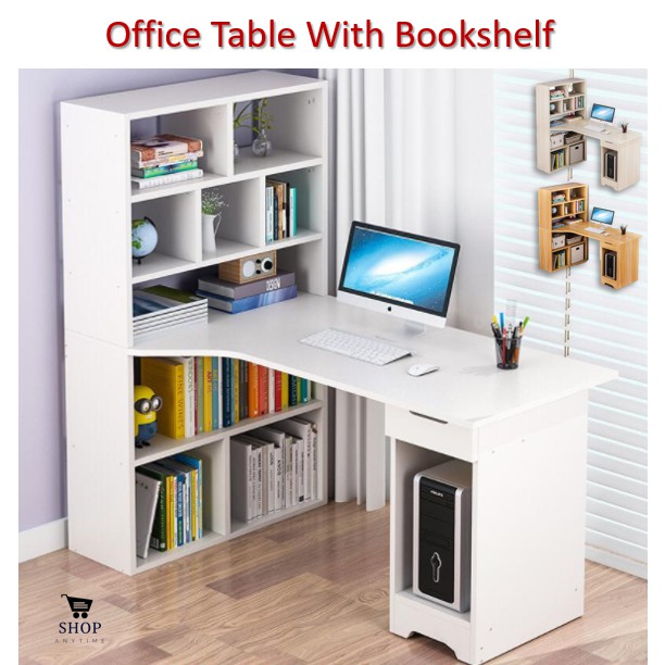Home Office table with bookshelf | Computer Table | Writing Desk with Storage & Bookshelf