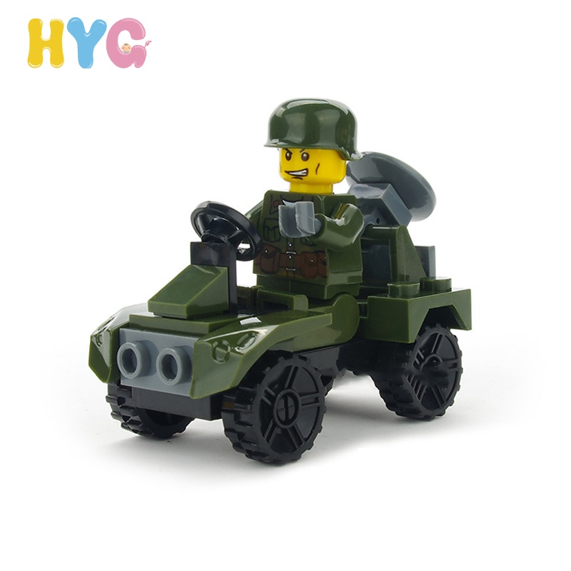 HYG Toys 30pcs Radar Military Vehicles Puzzle Toys Assembly Granule War Armed Forces City Rescue Engineering Excavate Police Bricks Toys for boys girls kids children