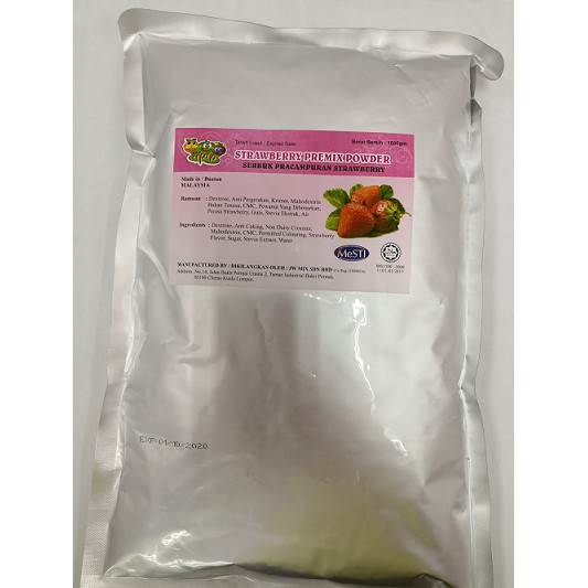 Strawberry Ice Blended Premix Powder/ Bubble Tea Premix Powder (No Sugar) (Halal Malaysia)