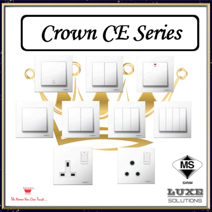 CROWN CE Series Switches, Switched Socket Outlet / Suis Soket WHITE