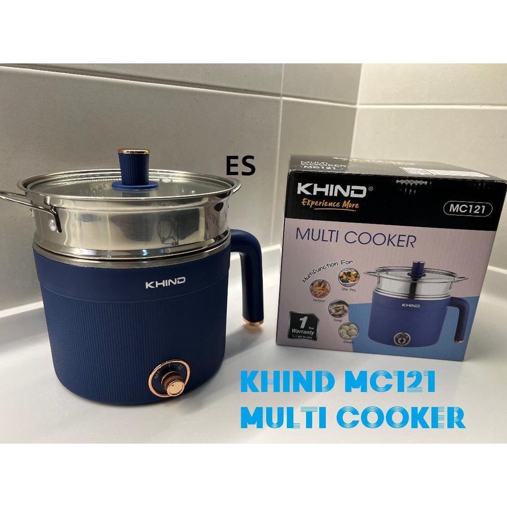 Khind Multi Cooker MC121 Stainless Steel Steamer Hotpot Steam Soup