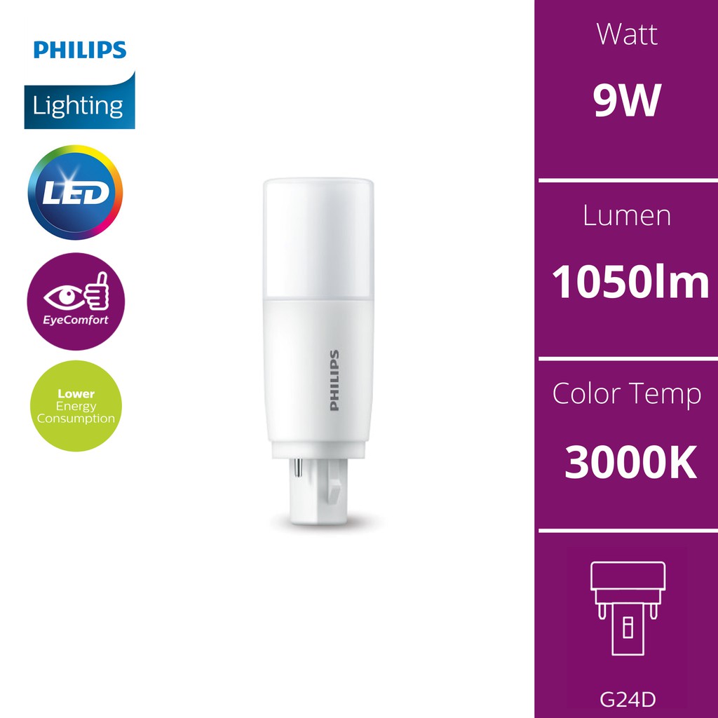 Philips LED PL-C 2-Pin 9W (3000K/4000K/6500K) | Shopee Malaysia